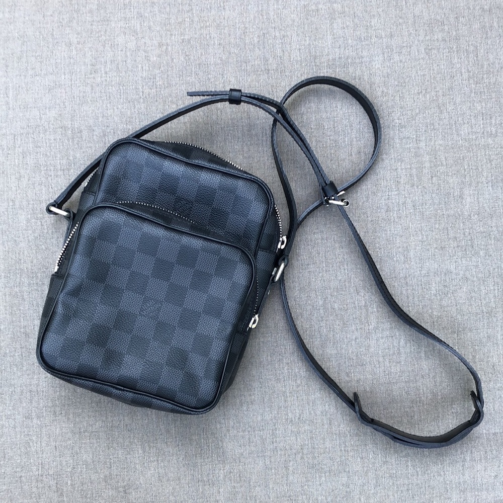 LOUIS VUITTON Damier Graphite Amazone Crossbody with Palladium Accents